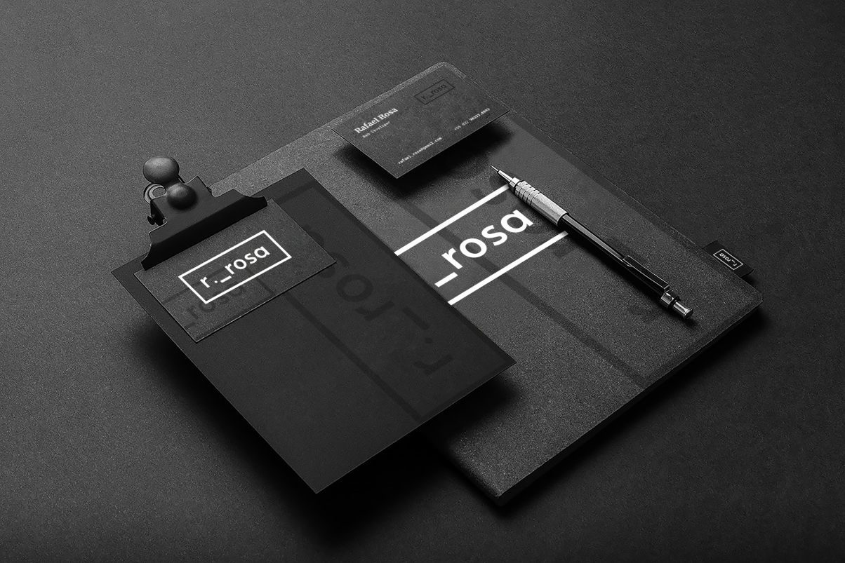 card with Rafael's rosa logo