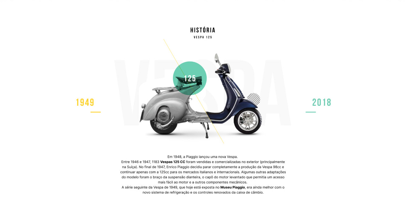 Vespa's landpage section demo