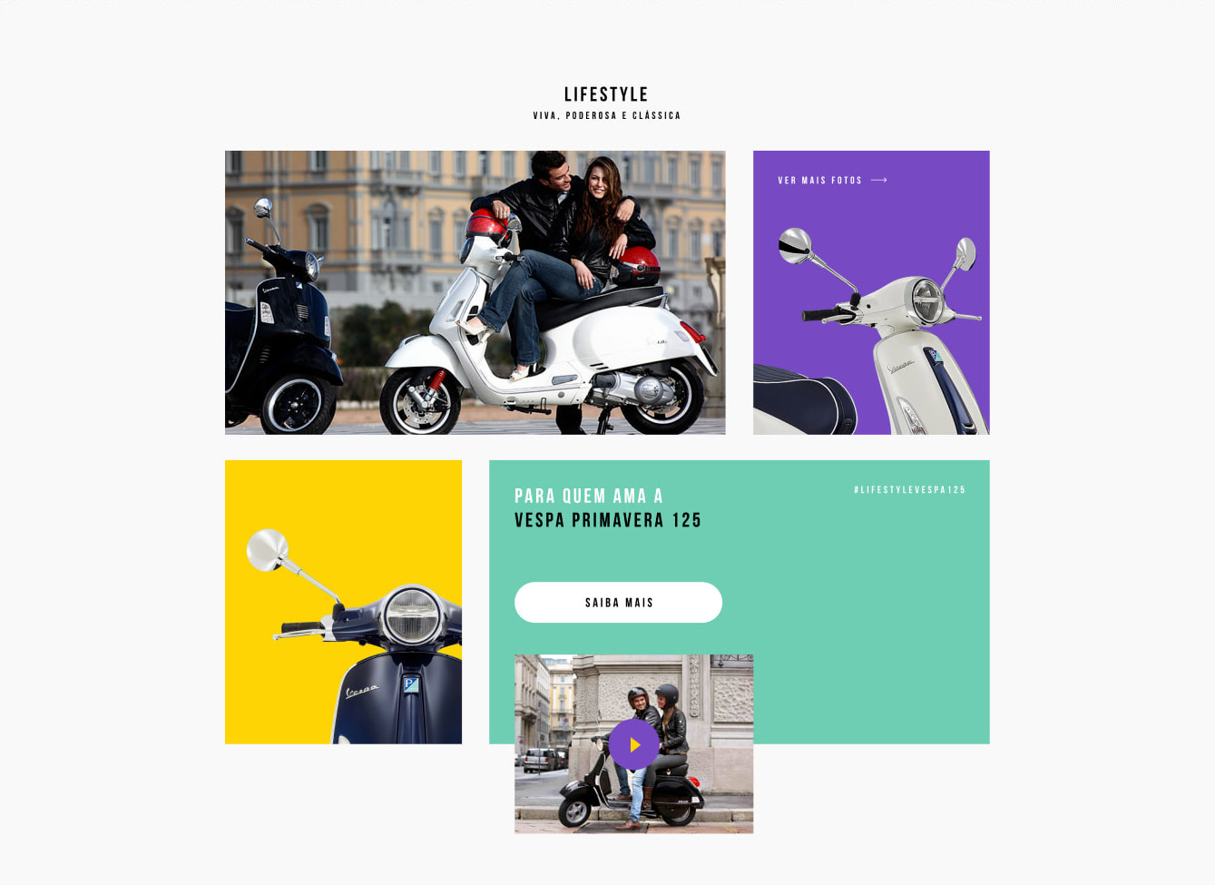 Vespa's landpage section demo