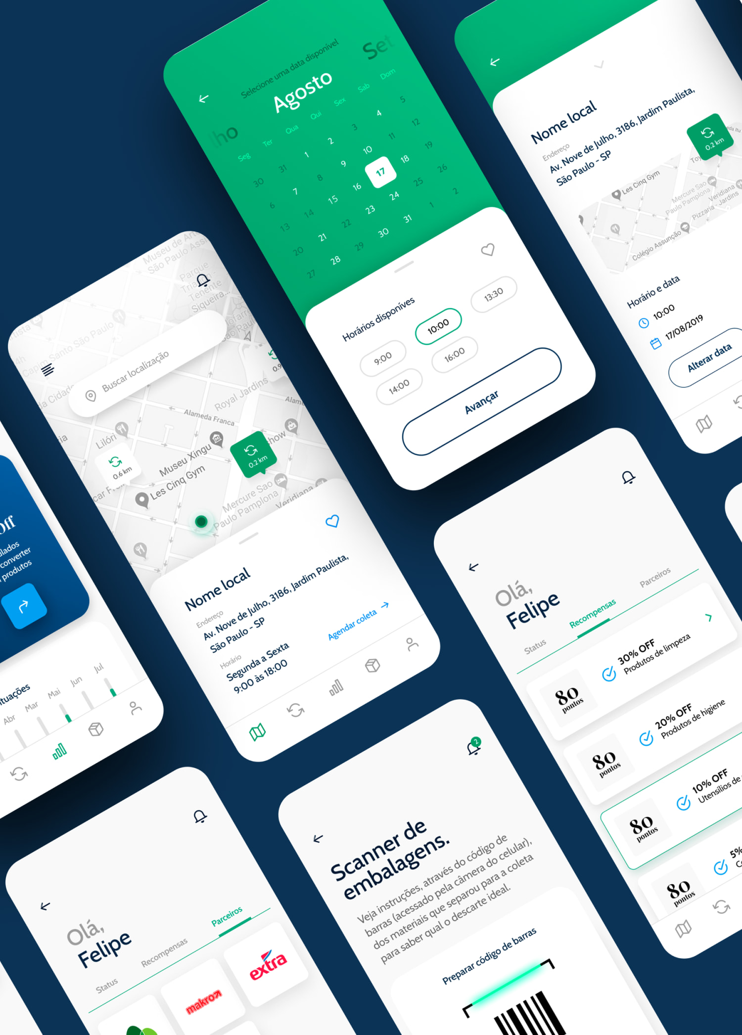 background with mobile print screens