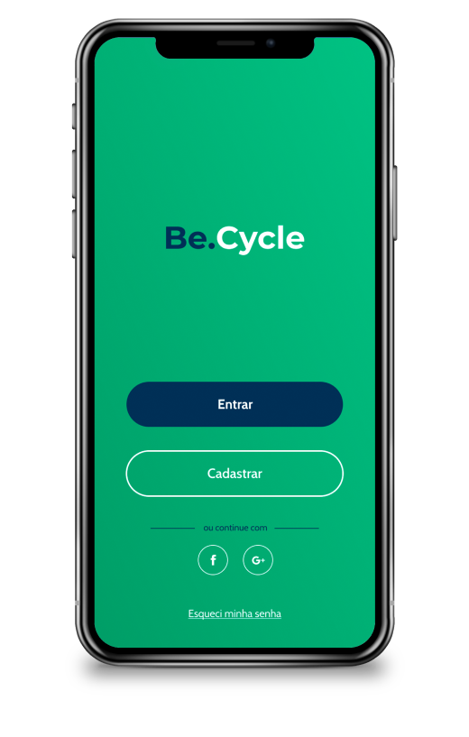 Be.cycle app login screen